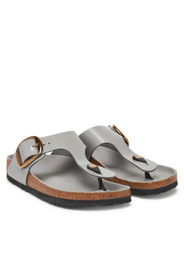 Birkenstock Japonki Gizeh Big Buckle Hex 1029507 Szary. Kolor: szary. Materiał: skóra