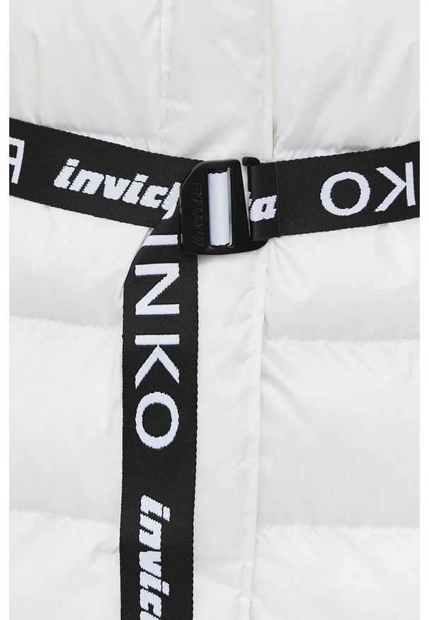 Pinko Kurtka damska kolor biały zimowa. Okazja: na co dzień. Kolor: biały. Materiał: puch. Sezon: zima. Styl: casual