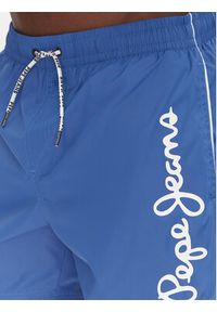 Pepe Jeans Szorty kąpielowe Logo PMB10419 Niebieski Regular Fit. Kolor: niebieski. Materiał: syntetyk