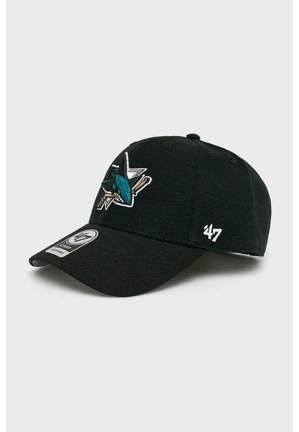 47 Brand - 47brand - Czapka San Jose Sharks. Kolor: czarny. Wzór: haft
