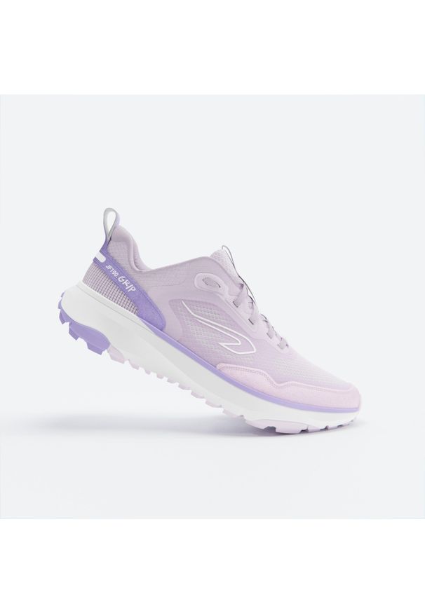 KALENJI - Buty do biegania damskie Kiprun JF190 Grip. Kolor: biały, fioletowy, wielokolorowy. Sport: bieganie