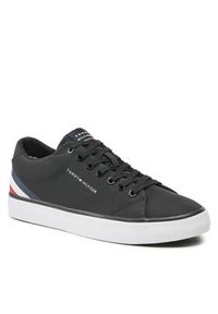 TOMMY HILFIGER - Tommy Hilfiger Sneakersy Hi Vulc Core Low Stripes FM0FM04735 Czarny. Kolor: czarny. Materiał: materiał