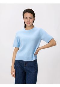 Reserved - Wełniany sweter - jasnoniebieski. Kolor: niebieski. Materiał: wełna