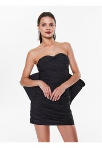 ROTATE Sukienka koktajlowa Taft Pleated RT2494 Czarny Slim Fit. Kolor: czarny. Materiał: syntetyk. Styl: wizytowy #1