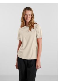 Pieces T-Shirt Ria 17086970 Beżowy Regular Fit. Kolor: beżowy. Materiał: bawełna #1