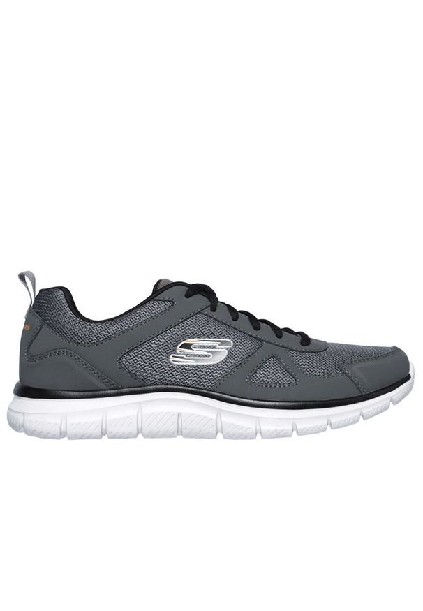 skechers - Buty męskie Skechers Track 52631CCBK - szare. Okazja: na co dzień. Zapięcie: sznurówki. Kolor: szary. Materiał: materiał, skóra, syntetyk. Szerokość cholewki: normalna. Wzór: aplikacja. Model: Skechers Sport
