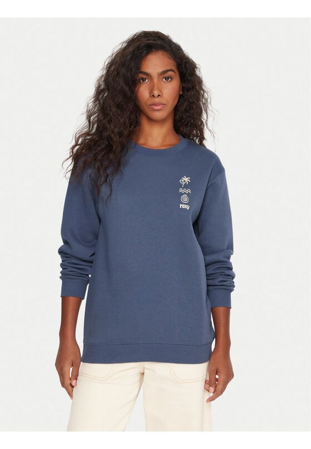 Roxy Bluza Surf Stoked ERJFT05018 Niebieski Regular Fit. Kolor: niebieski. Materiał: bawełna