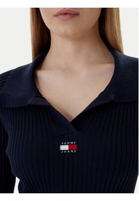 Tommy Jeans Sweter DW0DW22036 Granatowy Slim Fit. Kolor: niebieski. Materiał: syntetyk #4