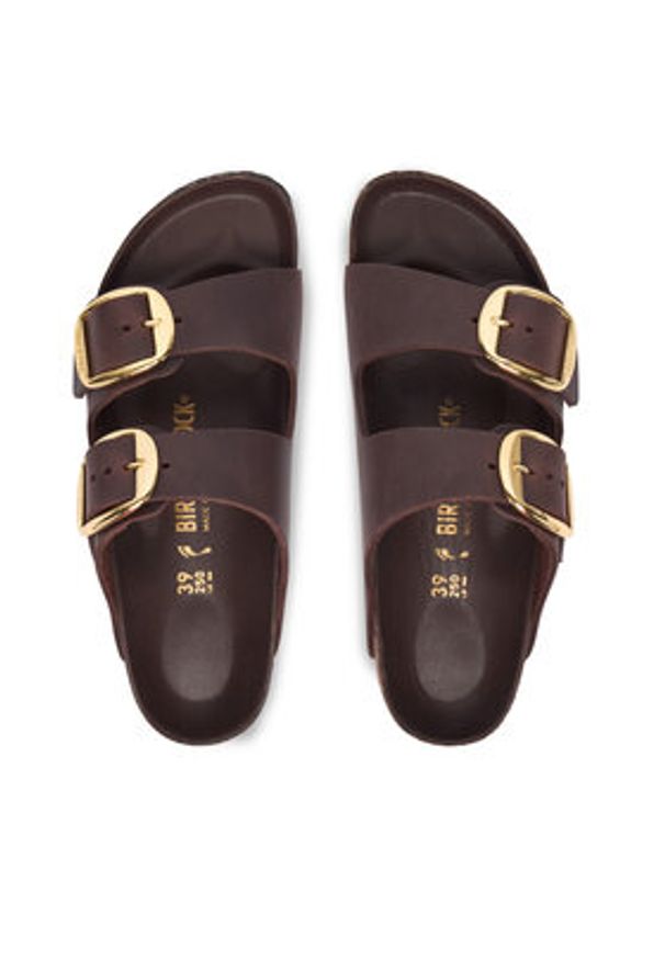 Birkenstock Klapki Arizona Big Buckle 1032916 Beżowy ciemny. Kolor: beżowy. Materiał: skóra