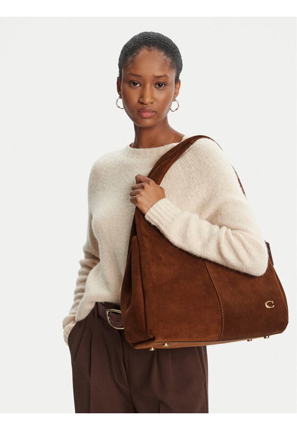 Coach Torebka CBZ96 Brązowy. Kolor: brązowy. Materiał: zamszowe, skórzane