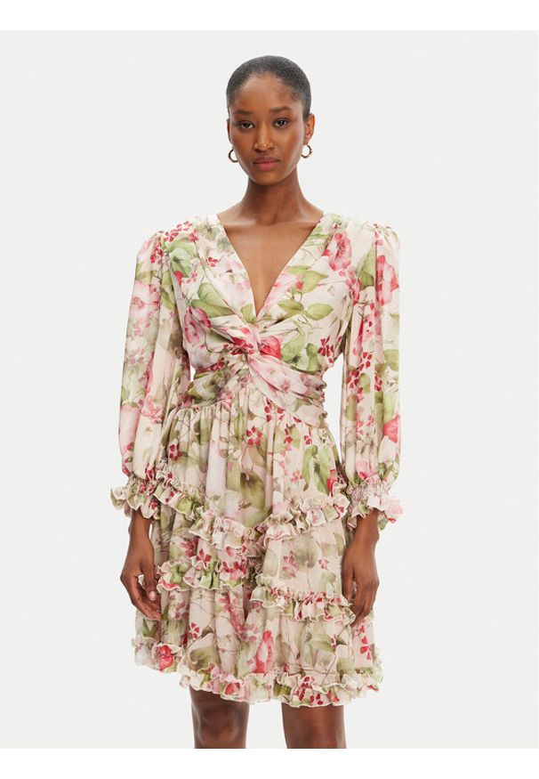 Babylon Sukienka koktajlowa S00874 Kolorowy Regular Fit. Materiał: syntetyk. Wzór: kolorowy. Styl: wizytowy