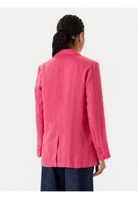 United Colors of Benetton - United Colors Of Benetton Marynarka 2AGHDW00R Różowy Regular Fit. Kolor: różowy. Materiał: len #5