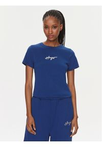 Hugo T-Shirt Classic 50508289 Granatowy Regular Fit. Kolor: niebieski. Materiał: bawełna