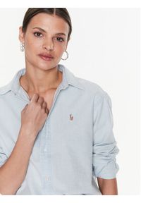 Polo Ralph Lauren Koszula 211891420001 Błękitny Relaxed Fit. Typ kołnierza: polo. Kolor: niebieski. Materiał: bawełna #5