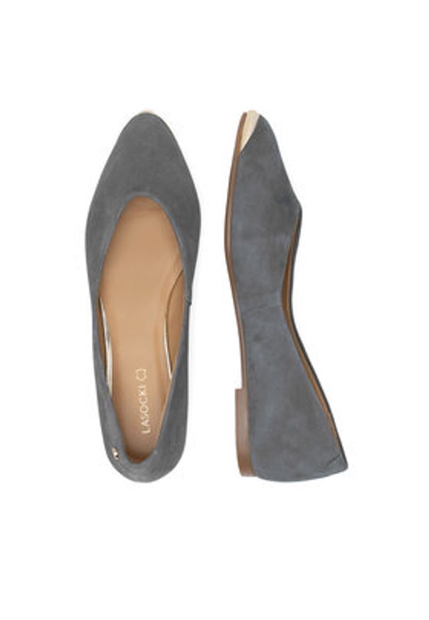 Lasocki Baleriny RST-NOEL-36 Szary. Kolor: szary. Materiał: zamsz, skóra