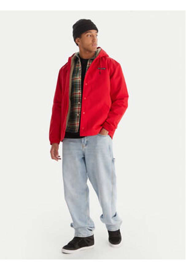 Quiksilver Kurtka przejściowa EQYJK04186 Czerwony Regular Fit. Kolor: czerwony. Materiał: bawełna