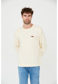 Aeronautica Militare - AERONAUTICA MILITARE Beżowa męska bluza, Rozmiar XL. Kolor: beżowy
