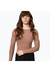 GIRLFRIEND COLLECTIVE - Body treningowe damskie Girlfriend Collective Ava Scoop Back. Kolor: brązowy. Sport: fitness