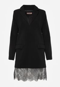 Renee - Czarna Sukienka-Marynarka VICES o Pudełkowym Kroju z Ozdobną Koronką Cheridine. Kolor: czarny. Materiał: koronka. Wzór: koronka. Styl: elegancki #3