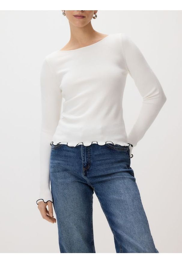 Reserved - Sweter z wiskozą - złamana biel. Materiał: wiskoza