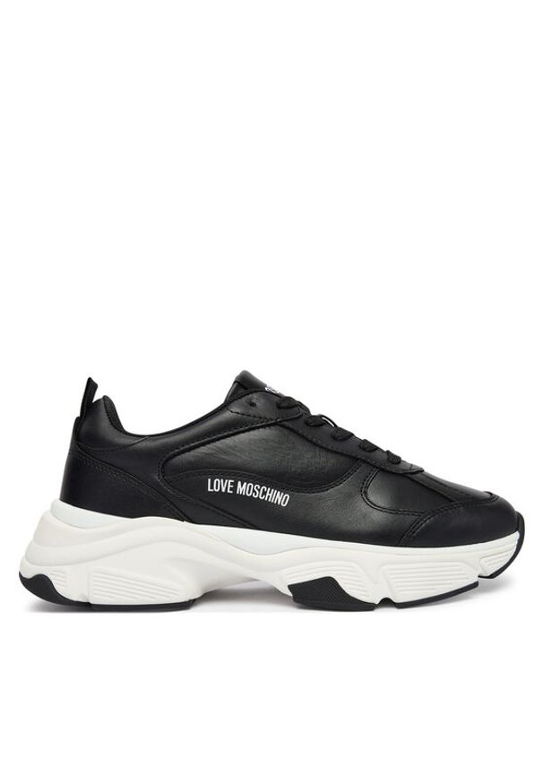 Love Moschino - LOVE MOSCHINO Sneakersy JA15246G1OIA0000 Czarny. Kolor: czarny. Materiał: skóra
