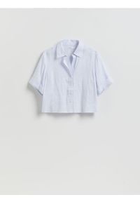 Reserved - Lniana koszula - jasnoniebieski. Kolor: niebieski. Materiał: len