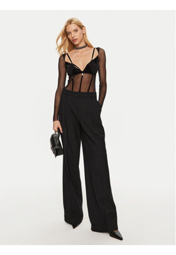 Patrizia Pepe Body 2M4400/J230-K103 Czarny Regular Fit. Kolor: czarny. Materiał: syntetyk