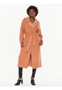 Calvin Klein Płaszcz wełniany K20K205006 Pomarańczowy Oversize. Kolor: pomarańczowy. Materiał: wełna