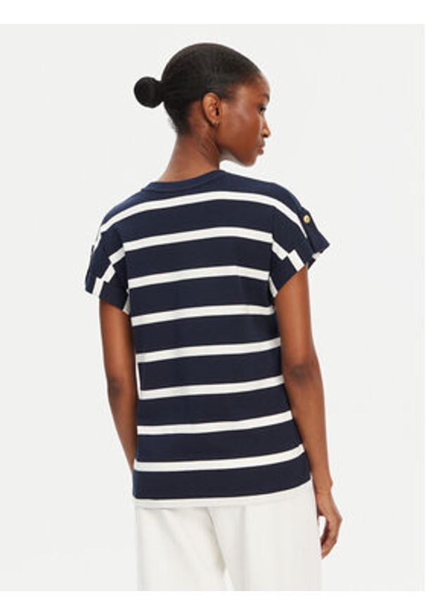 TOMMY HILFIGER - Tommy Hilfiger T-Shirt Gold Button WW0WW45628 Granatowy Regular Fit. Kolor: niebieski. Materiał: bawełna