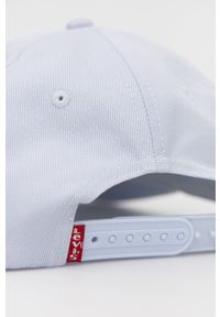 Levi's® - Levi's czapka bawełniana z nadrukiem. Kolor: niebieski. Materiał: bawełna. Wzór: nadruk. Styl: biznesowy
