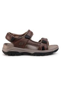 skechers - Skechers Sandały Hirano 204106/BRN Brązowy. Kolor: brązowy. Materiał: skóra