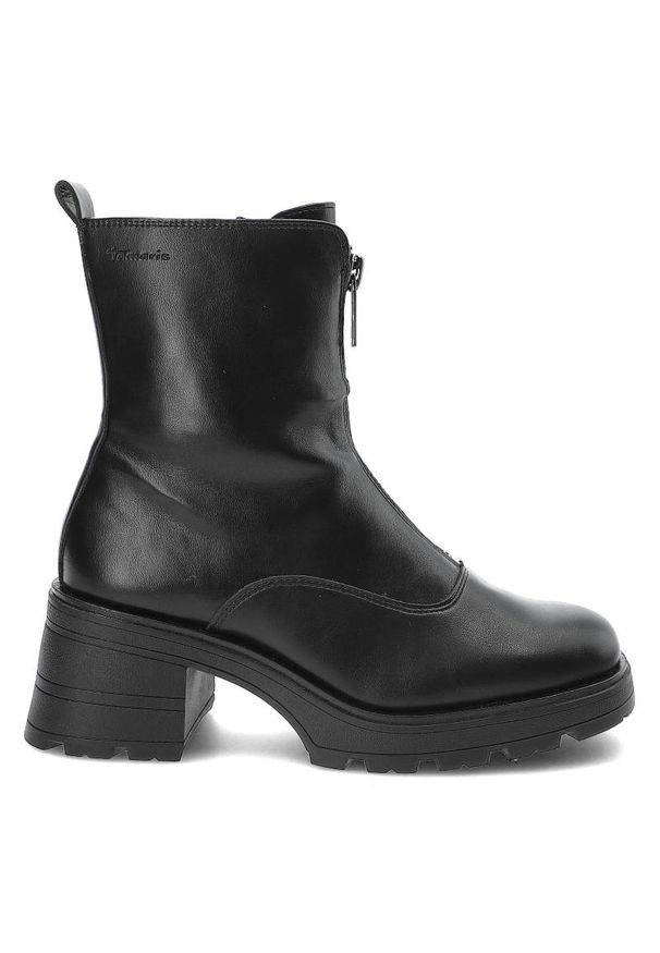 Czarne Botki Tamaris Damskie Eleganckie Obuwie na Jesień. Okazja: na spacer. Kolor: czarny. Materiał: futro, skóra ekologiczna, syntetyk. Szerokość cholewki: normalna. Sezon: jesień. Styl: elegancki