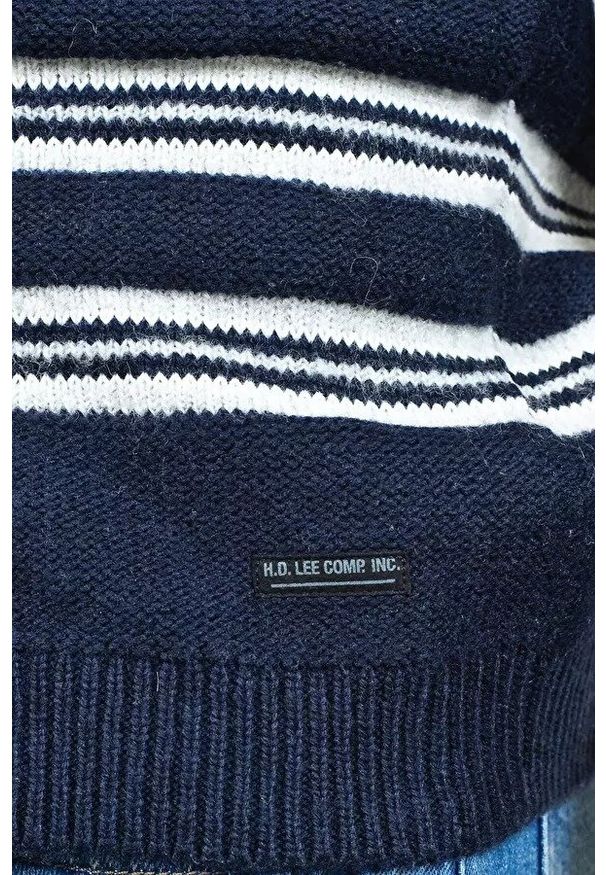 Lee - LEE HIGH NECK SEAS KNIT MĘSKI SWETER NIGHT SKY L83HLHSJ 112122362