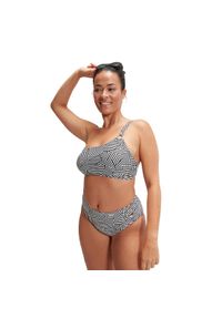 Góra od kostiumu kąpielowego damskiego Speedo Assymetric. Kolor: czarny, biały, wielokolorowy #1