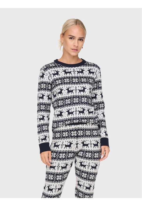 only - ONLY Sweter Xmas 15272148 Granatowy Regular Fit. Kolor: niebieski. Materiał: syntetyk