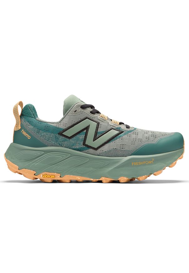 Buty męskie New Balance Fresh Foam X Hierro v9 MTHIERO9 – zielone. Kolor: zielony. Materiał: materiał, syntetyk, guma. Szerokość cholewki: normalna. Sezon: lato. Sport: outdoor, fitness, bieganie