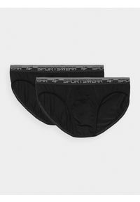 4f - 4F Bielizna slipy (2-pack) męskie - czarne XXL. Kolor: czarny. Materiał: bawełna, materiał