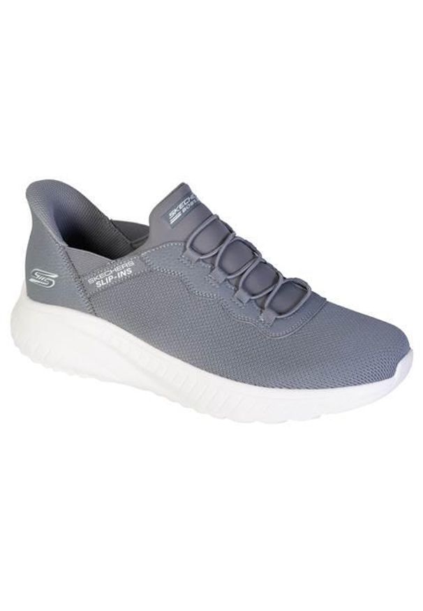 skechers - Buty do chodzenia męskie Skechers Slip-ins. Zapięcie: sznurówki. Kolor: szary. Materiał: tkanina. Szerokość cholewki: normalna. Sport: turystyka piesza
