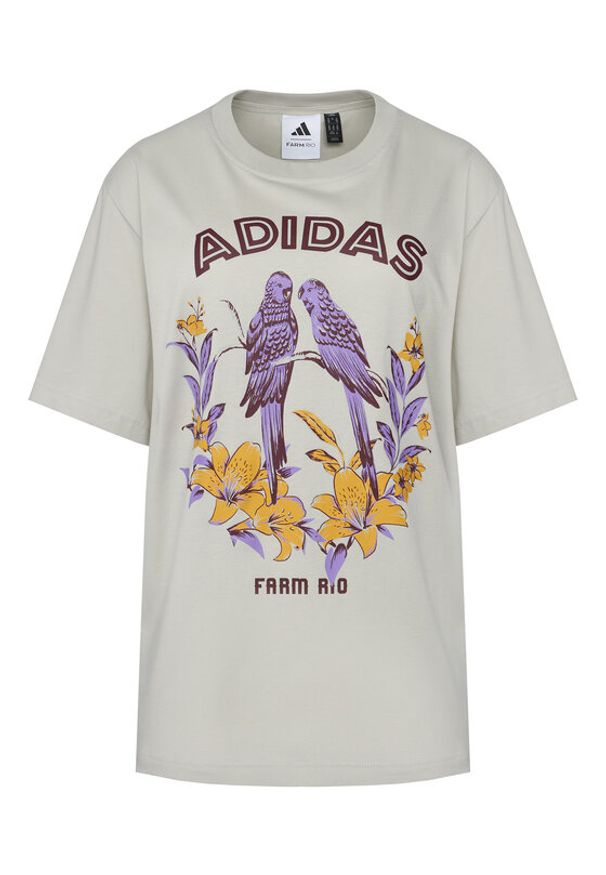 Adidas - adidas T-Shirt FARM Graphic JV8610 Szary. Kolor: szary. Materiał: bawełna
