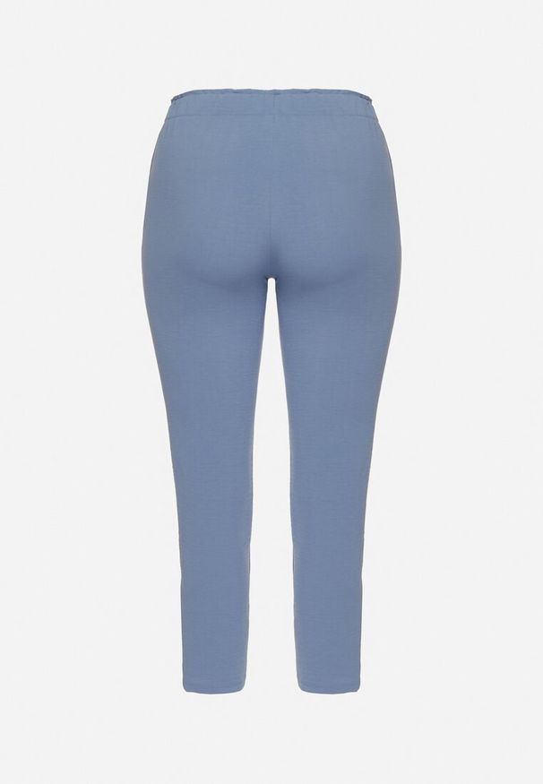 Born2be - Niebieskie Spodnie o Prostym Kroju z Gumką w Talii Filavia. Okazja: na co dzień. Kolor: niebieski. Styl: elegancki, casual, sportowy