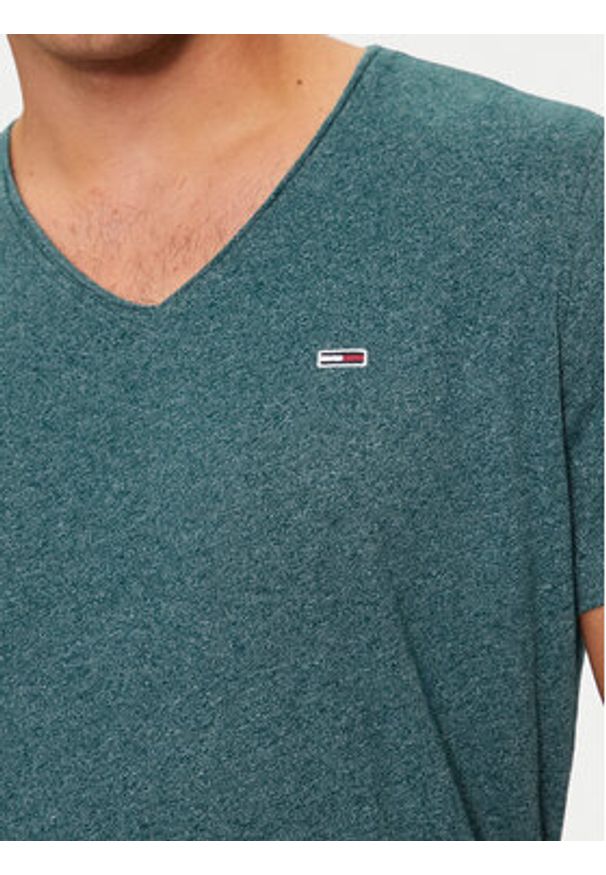 Tommy Jeans T-Shirt Jaspe DM0DM09587 Zielony Slim Fit. Kolor: zielony. Materiał: bawełna, syntetyk