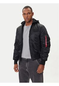 Alpha Industries Kurtka bomber MA-1 Zip Hood Back Print 128113 Czarny Regular Fit. Kolor: czarny. Materiał: syntetyk. Wzór: nadruk