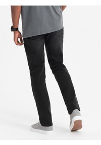 Ombre Clothing - Spodnie męskie jeansowe STRAIGHT LEG - czarne V1 OM-PADP-0133 - XXL. Kolor: czarny. Materiał: jeans. Styl: klasyczny #5