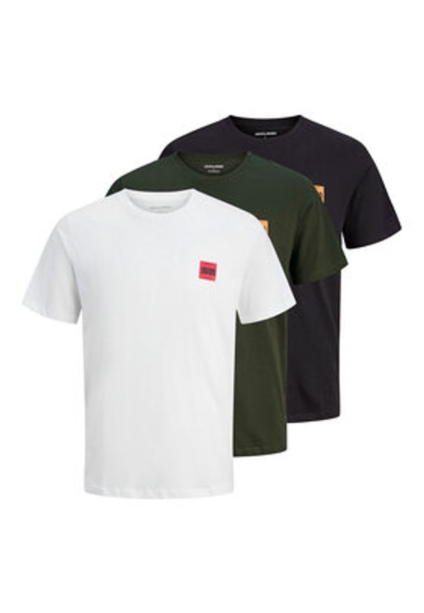 Jack & Jones Komplet 3 t-shirtów Brandy 12288298 Kolorowy Regular Fit. Materiał: bawełna. Wzór: kolorowy