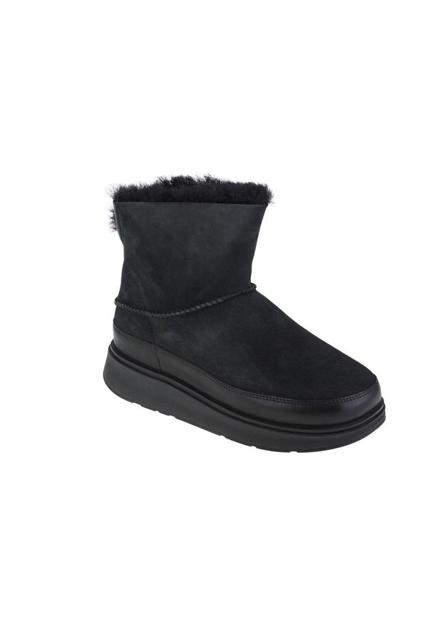 Flip*Flop - Botki FitFlop Gen-FF Mini z dwustronnej owczej skóry czarne. Kolor: czarny. Materiał: skóra. Sezon: zima. Styl: elegancki