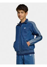 Adidas - adidas Kurtka jeansowa Firebird KE2849 Niebieski Loose Fit. Kolor: niebieski. Materiał: bawełna #1