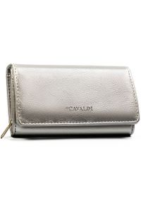4U CAVALDI - Duży, srebrny portfel damski ze skóry ekologicznej z kieszonką zewnętrzną - 4U Cavaldi. Kolor: srebrny. Materiał: skóra ekologiczna #1