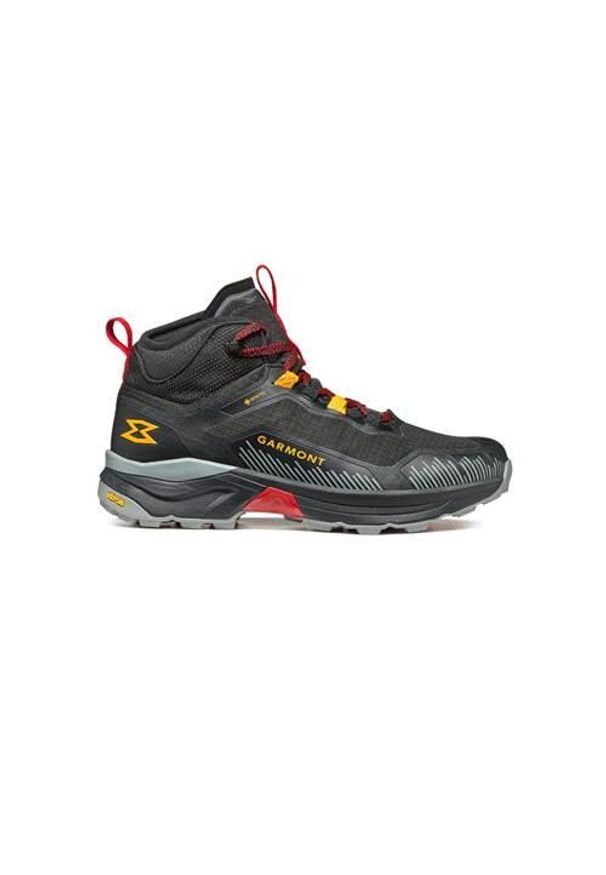 Buty trekkingowe męskie Garmont Engage Mid. Wysokość cholewki: za kostkę. Kolor: czarny, wielokolorowy, pomarańczowy. Materiał: syntetyk, materiał. Szerokość cholewki: normalna. Sport: turystyka piesza