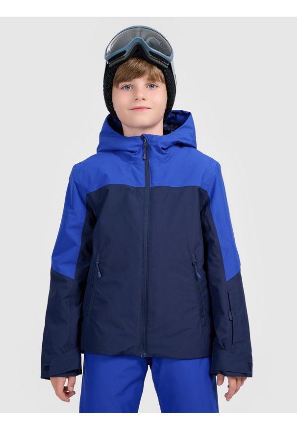 4f - 4F Kurtka narciarska membrana 5000 chłopięca - granatowa 122 (6-7 lat). Kolor: niebieski. Materiał: poliester. Sezon: lato