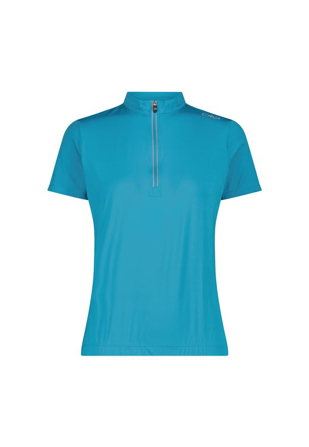 Damski dżersej z zamkiem błyskawicznym 1/2 CMP. Kolor: niebieski, wielokolorowy, zielony. Materiał: jersey. Sport: kolarstwo